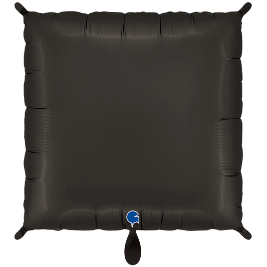 1 Balloon - Deco-Bicolor Squares - Satin Fumé Black & Platinum Champagne