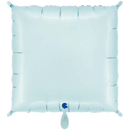 1 Balloon - Deco-Bicolor Squares - Satin Pastel Blue & Pastel Pink
