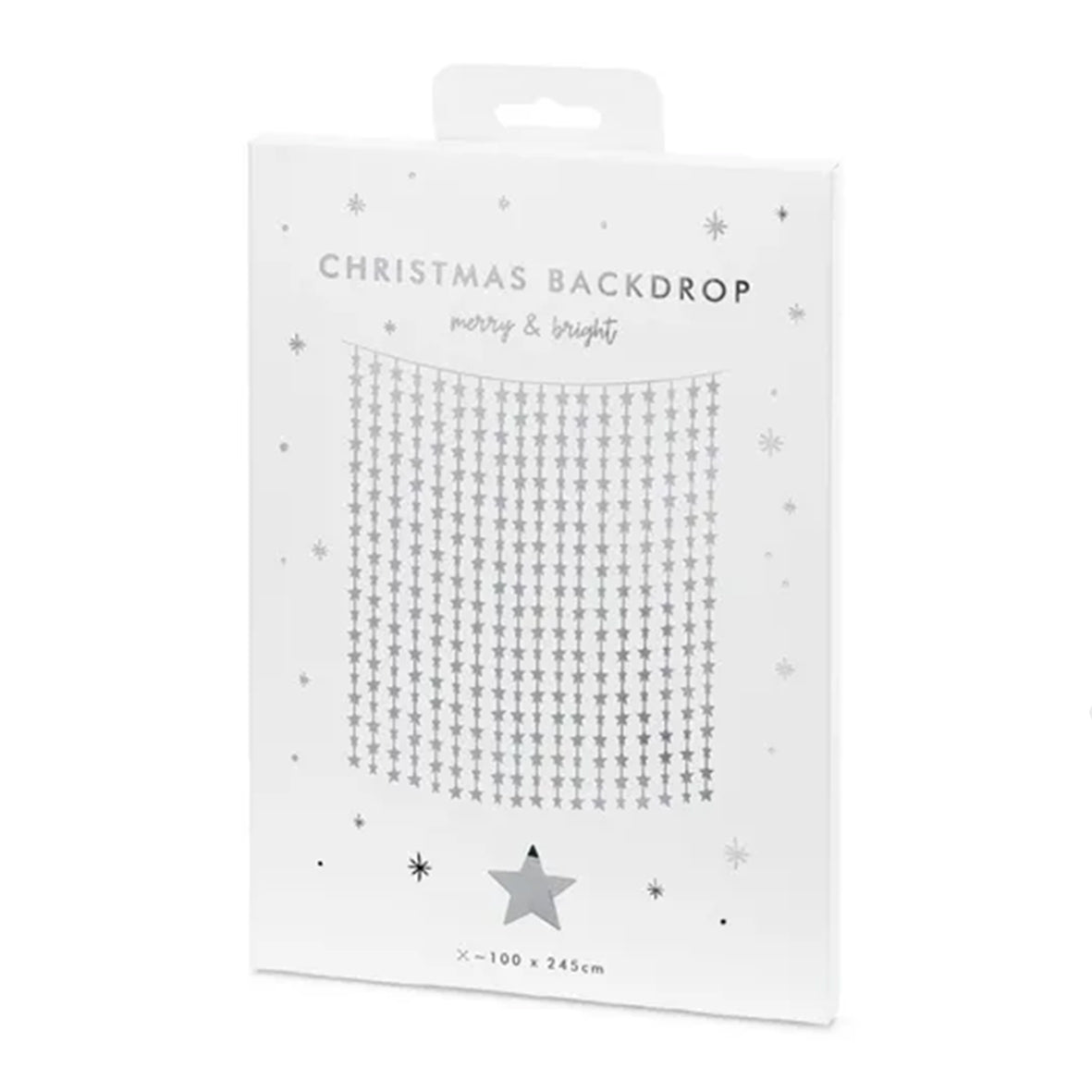 1 Glittervorhang - 2,5m - Silver Stars