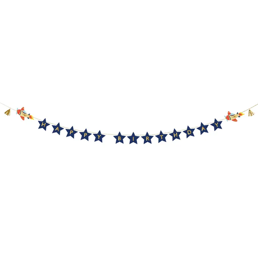 1 Bannergirlande - Happy Birthday - Plane