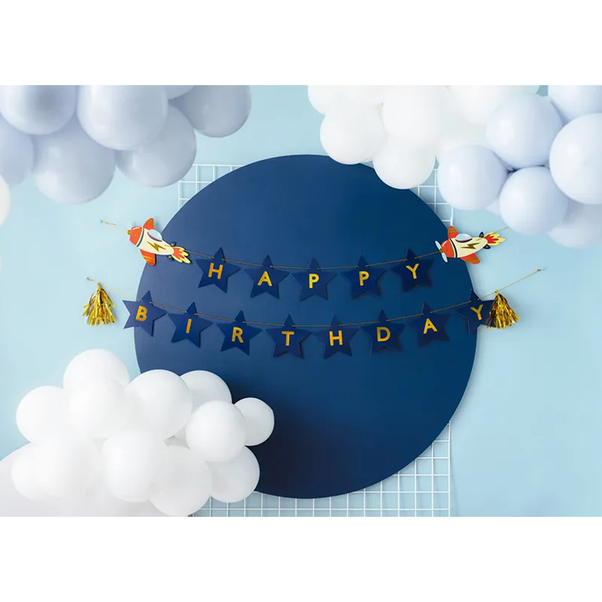 1 Bannergirlande - Happy Birthday - Plane