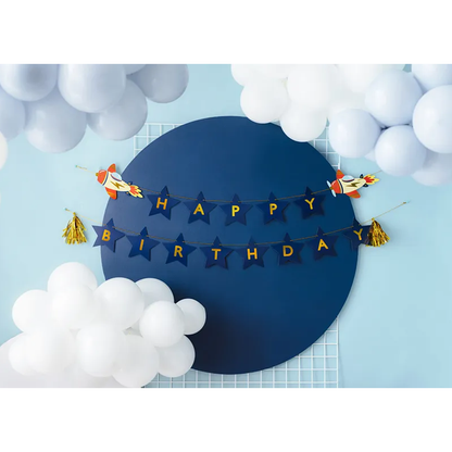 1 Bannergirlande - Happy Birthday - Plane