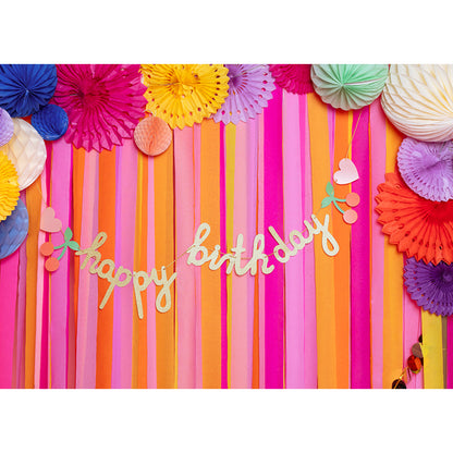 1 Bannergirlande - Happy Birthday Cherry & Rainbow