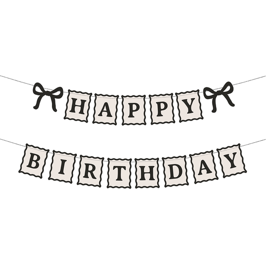 1 Bannergirlande - Happy Birthday Schleifen