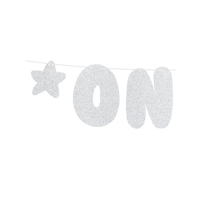 1 Bannergirlande - First Birthday - Glittersilber