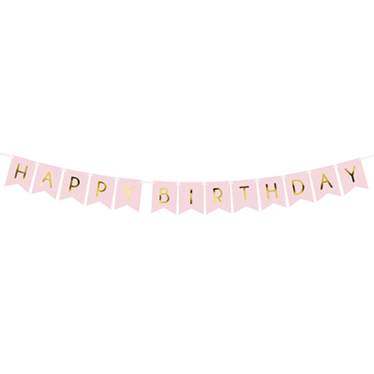 1 Bannergirlande - Happy Birthday - Rosa