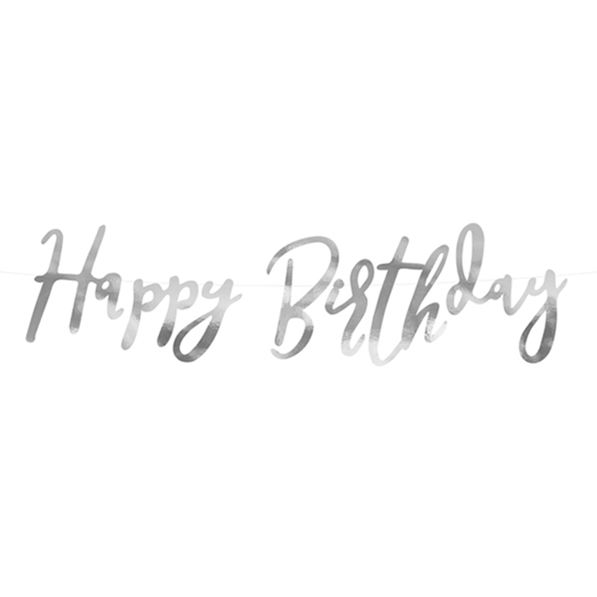 1 Bannergirlande - Happy Birthday - Silber