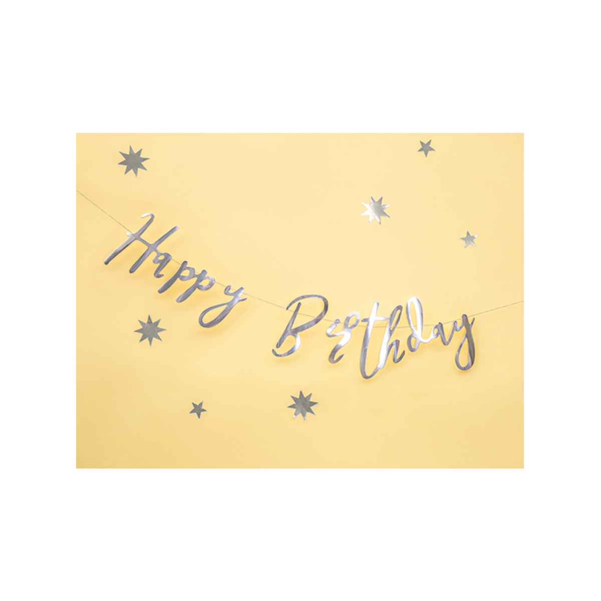 1 Bannergirlande - Happy Birthday - Silber