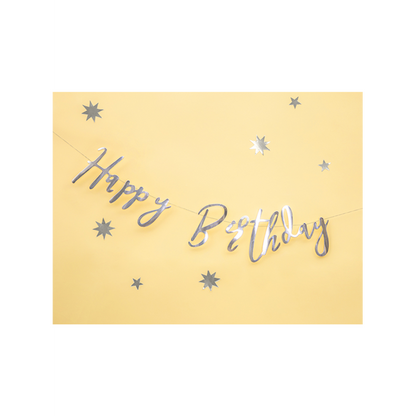1 Bannergirlande - Happy Birthday - Silber