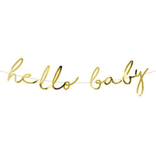 1 Bannergirlande - hello baby - Gold