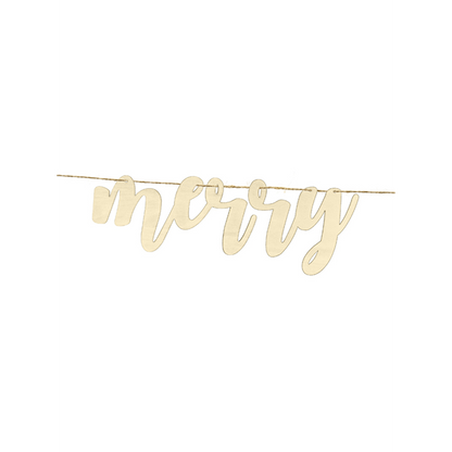 1 Bannergirlande - Holz - Merry Christmas