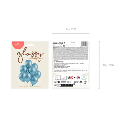 10 Luftballons - Ø 30cm - Glossy - Blau