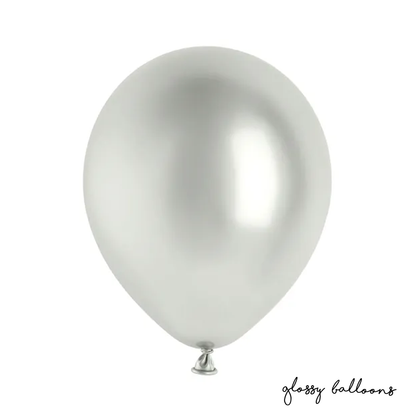 50 Luftballons - Ø 30cm - Glossy - Silber