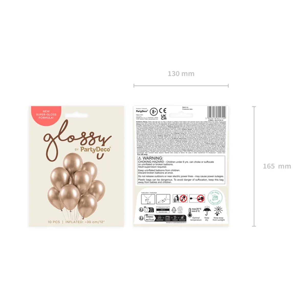 10 Luftballons - Ø 30cm - Glossy - Champagnergold