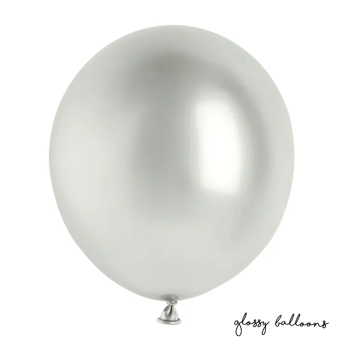 5 Luftballons - Ø 46cm - Glossy - Silber