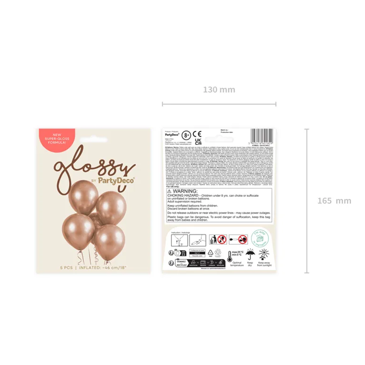 5 Luftballons - Ø 46cm - Glossy - Roségold