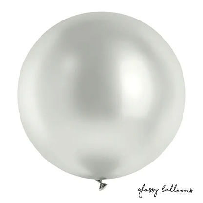 1 Riesenballon - Ø 60cm - Glossy - Silber