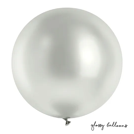 1 Riesenballon - Ø 60cm - Glossy - Silber