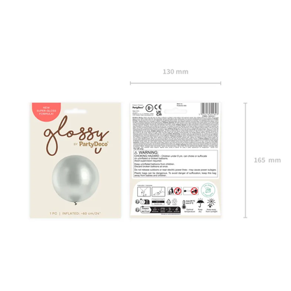 1 Riesenballon - Ø 60cm - Glossy - Silber