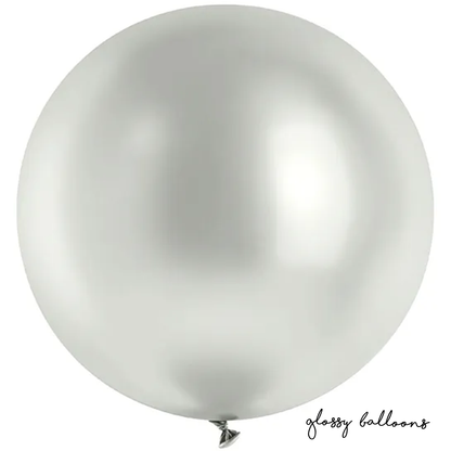 1 Riesenballon - Ø 100cm - Glossy - Silber