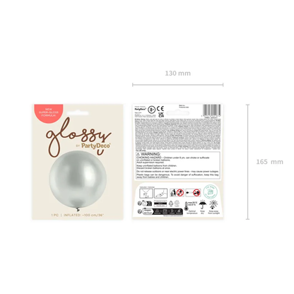 1 Riesenballon - Ø 100cm - Glossy - Silber
