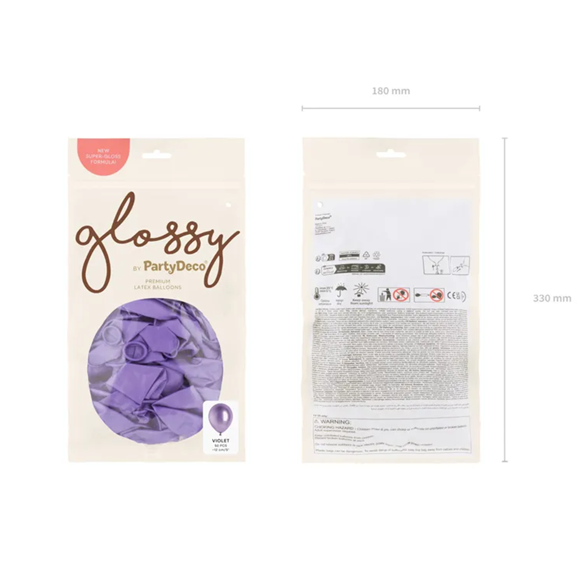50 Luftballons - Ø 12cm - Glossy - Violett