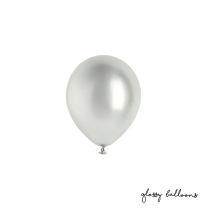 50 Luftballons - Ø 12cm - Glossy - Silber