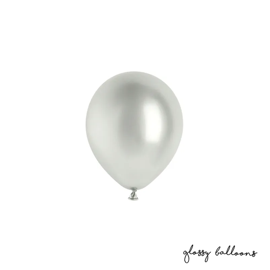 50 Luftballons - Ø 12cm - Glossy - Silber