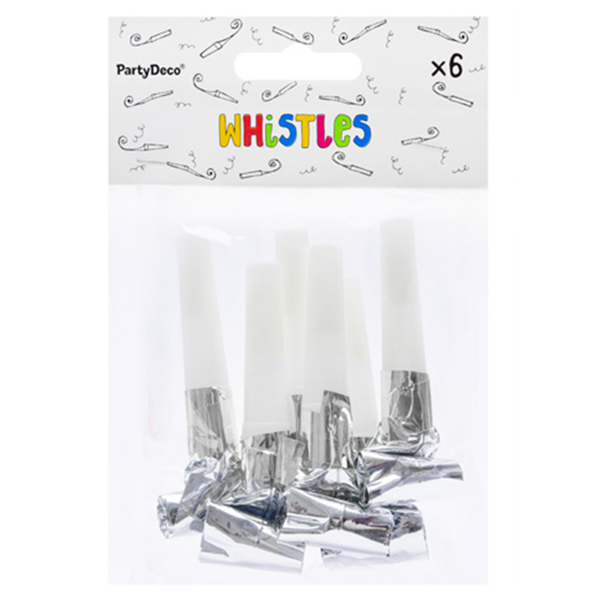 6 Partytröten - Silber