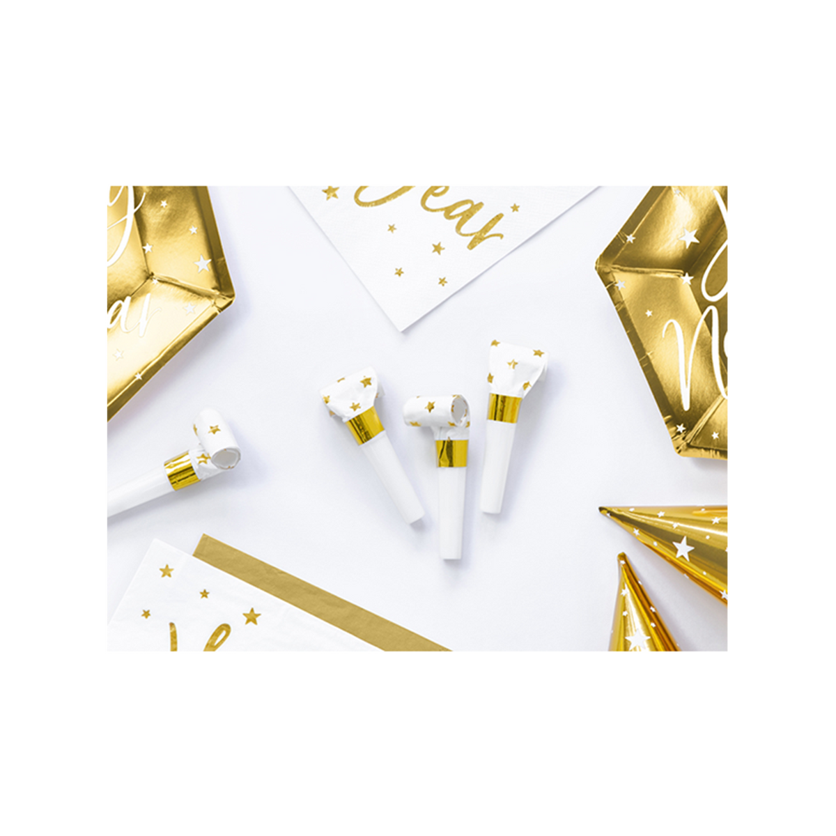 6 Partytröten - Golden Stars