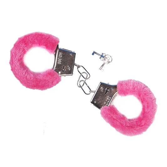 1 Paar Handschellen mit Plüsch - Rosa