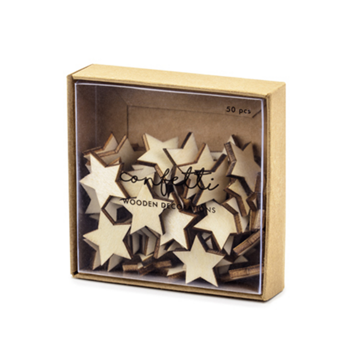 50 Holzkonfetti - Sterne