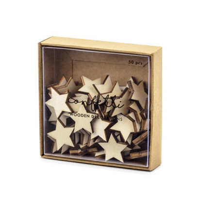 50 Holzkonfetti - Sterne