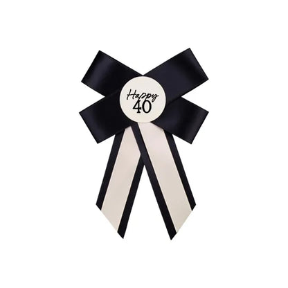 1 Ansteckrosette - 40th Birthday cream-black