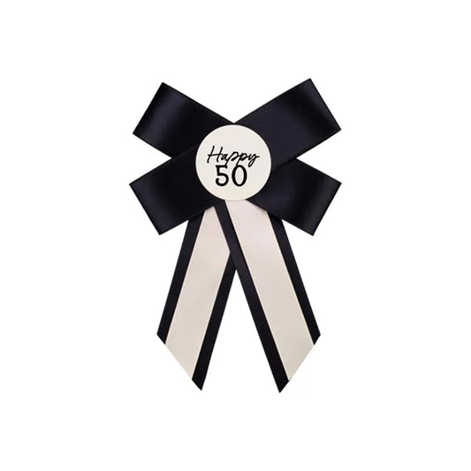 1 Ansteckrosette - 50th Birthday cream-black