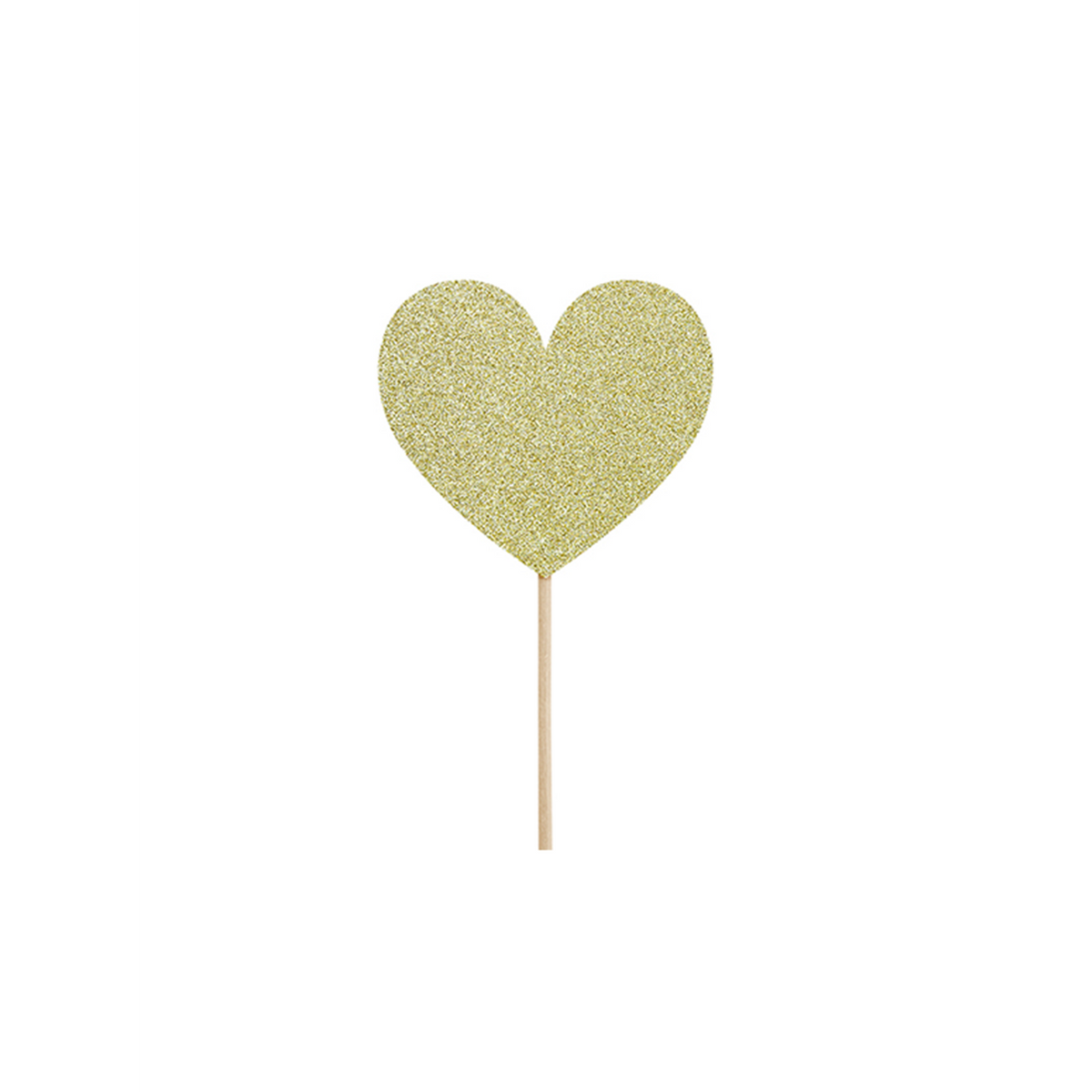 6 Cake Topper - Glitter Hearts Gold