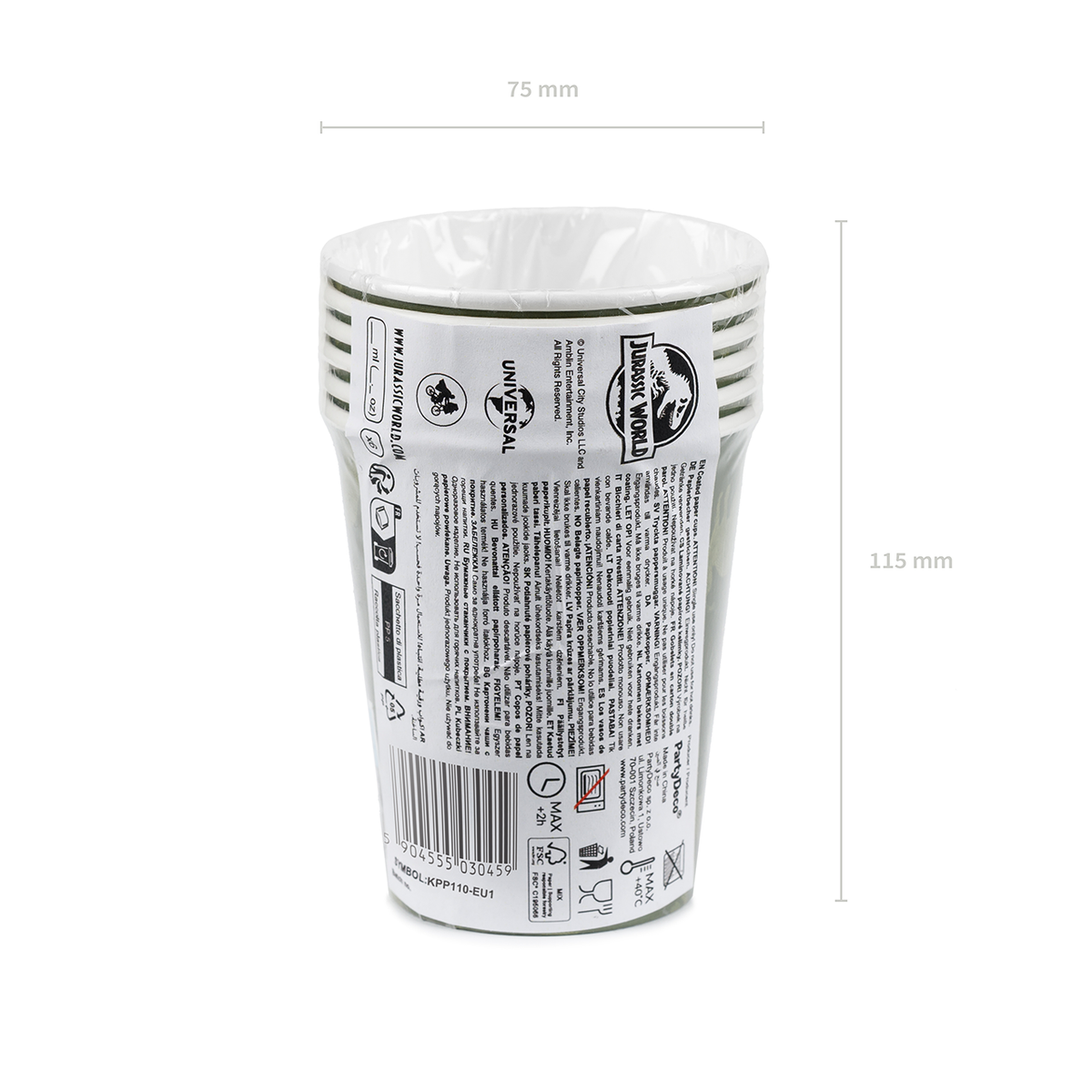 6 Papierbecher - Jurassic World