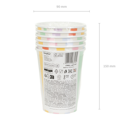 6 Pappbecher - Confetti