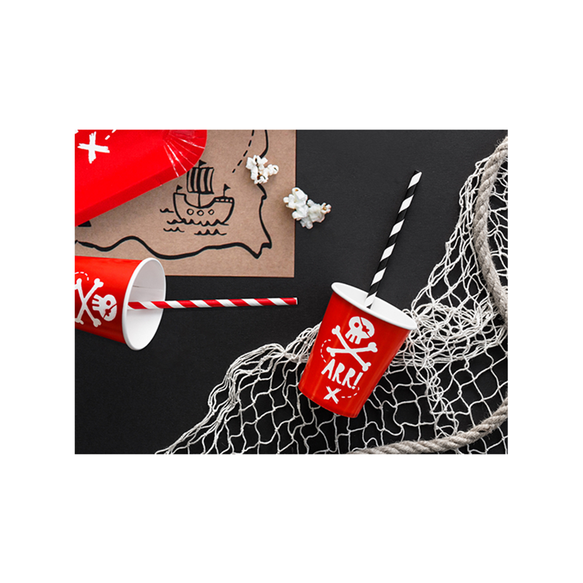 6 Pappbecher Trend - 220ml - Pirates Party