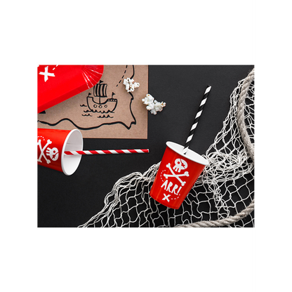 6 Pappbecher Trend - 220ml - Pirates Party