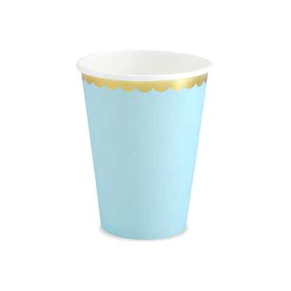 6 Pappbecher Trend - 220ml - Pastell Hellblau