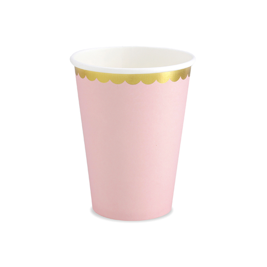 6 Pappbecher Trend - 220ml - Pastell Rosa