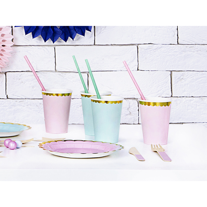 6 Pappbecher Trend - 220ml - Pastell Mint