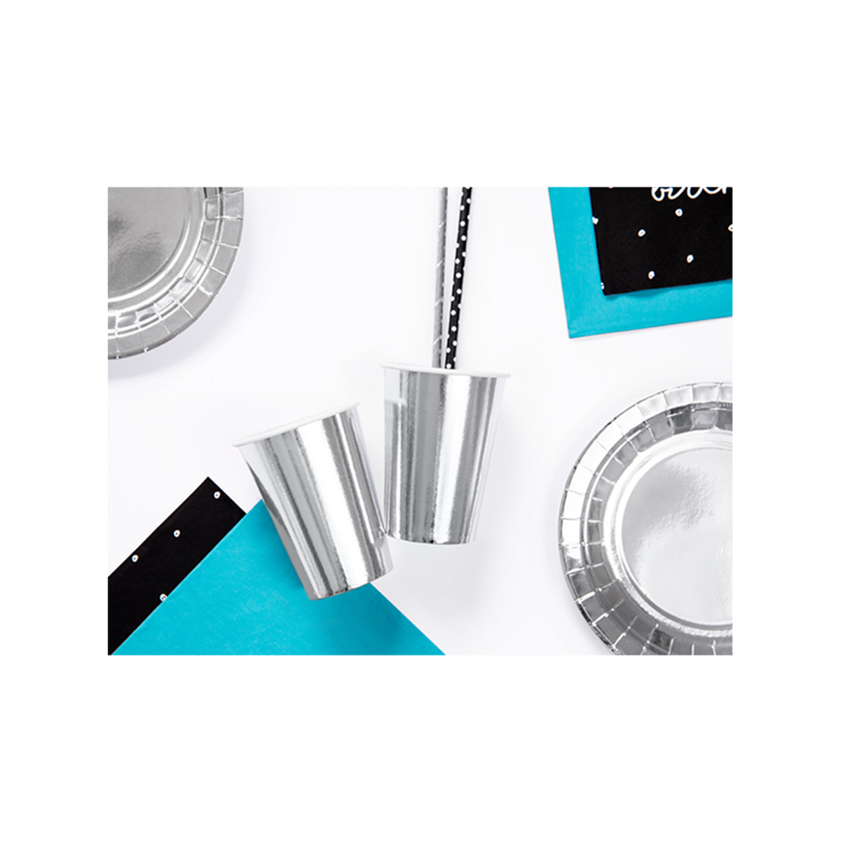 6 Pappbecher Trend - 220ml - Silber