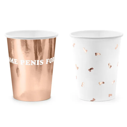 6 Pappbecher - 220ml - Same penis forever - Mix