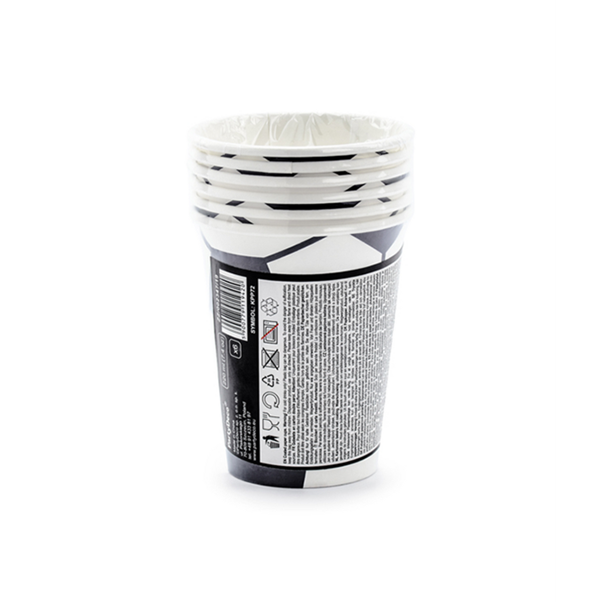 6 Pappbecher Trend - 220ml - Football