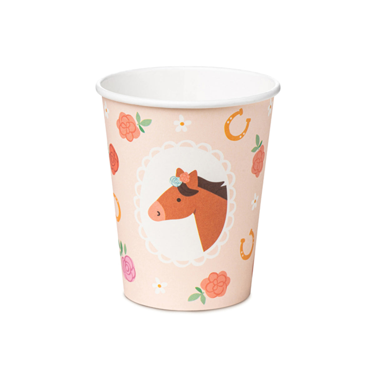 6 Pappbecher Trend - 220ml - Horses