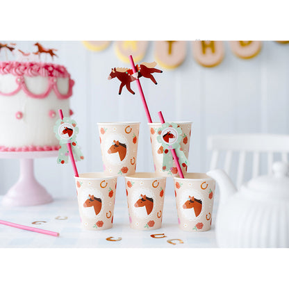6 Pappbecher Trend - 220ml - Horses