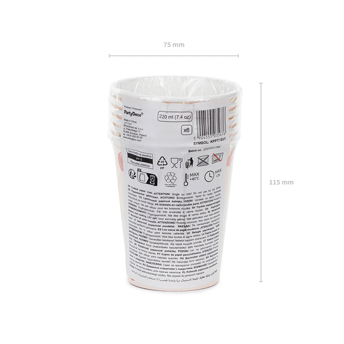 6 Pappbecher Trend - 220ml - Horses