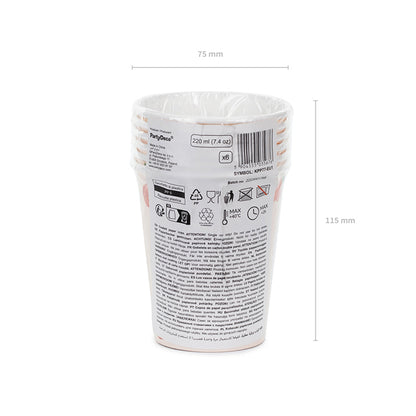 6 Pappbecher Trend - 220ml - Horses